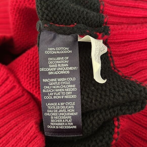 Chaps size large (14/16) youth boys black/red sweater. - Picture 5 of 5